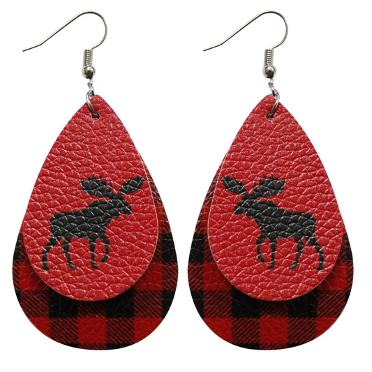 Double Decker Moose Earrings