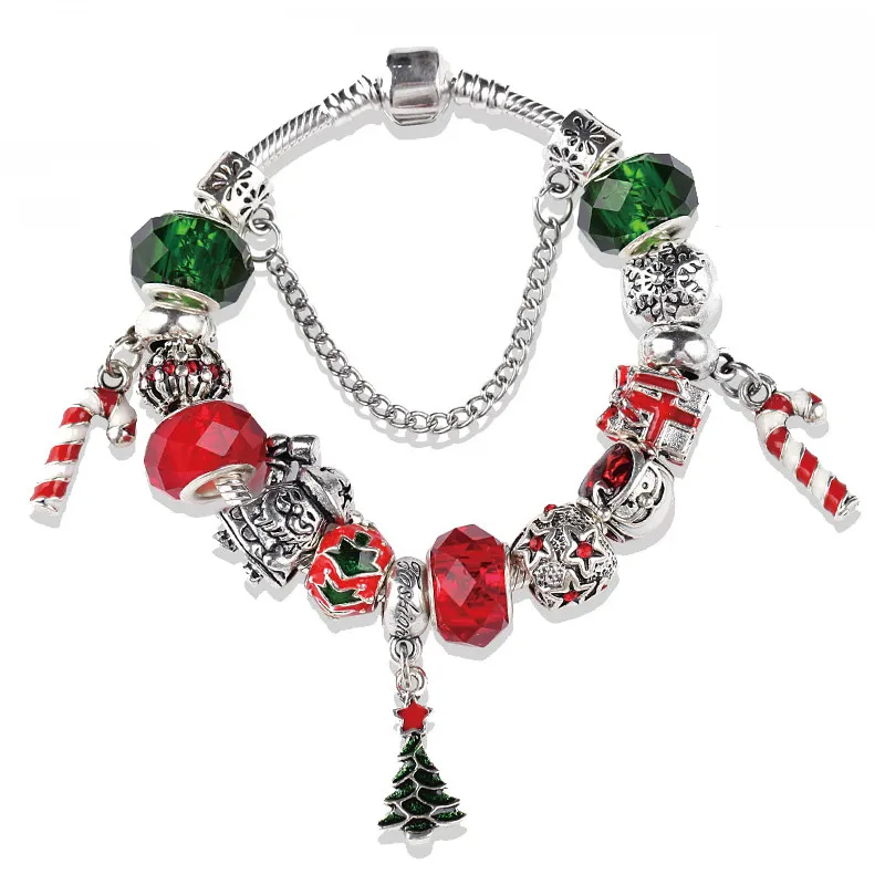 Metal Center Bells Bead Christmas Bracelet