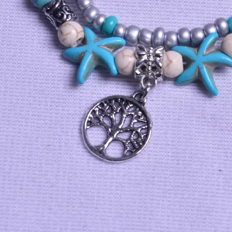 starfish and pendant anklet