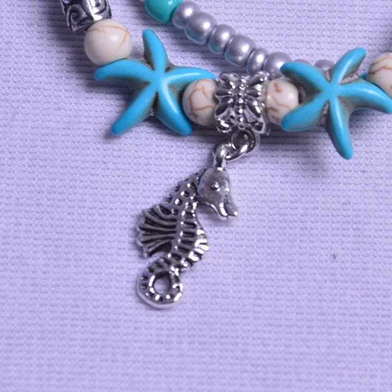 starfish and pendant anklet