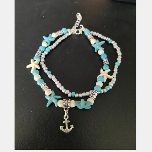 starfish and pendant anklet