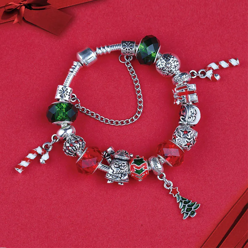 Metal Center Bells Bead Christmas Bracelet
