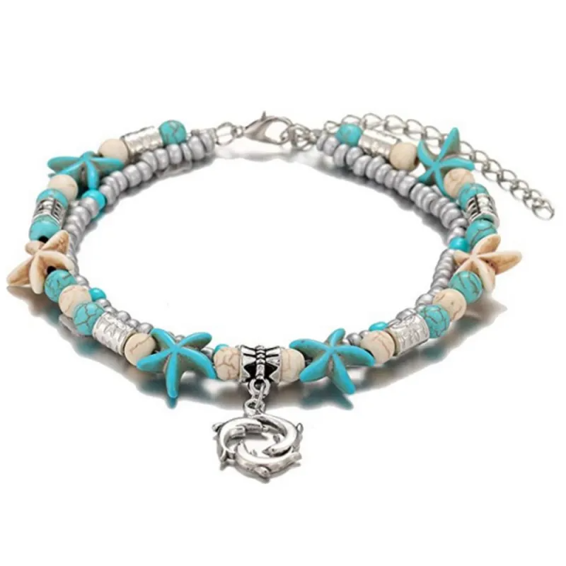 starfish and pendant anklet